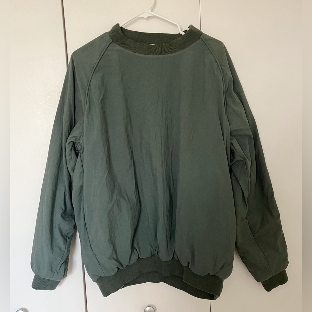 London Fog hunter green pullover windbreak/bomber jacket size S BUT OVERSIZED